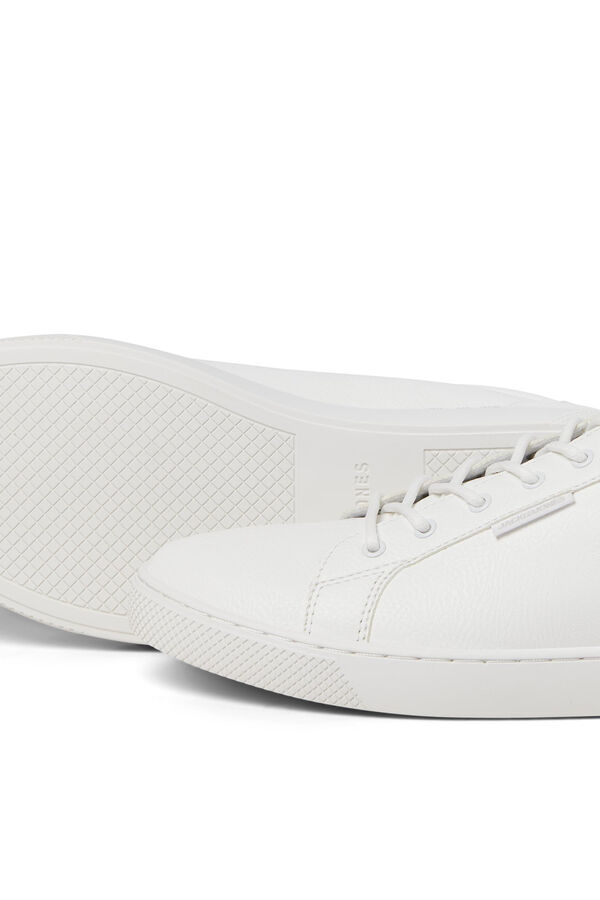 Springfield Sneaker unifarben mit farblich abgesetzter Sohle blanco