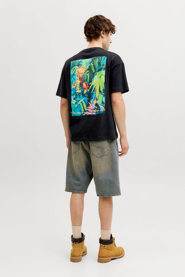 Jack & Jones Camiseta loose algod&oacute;n negro