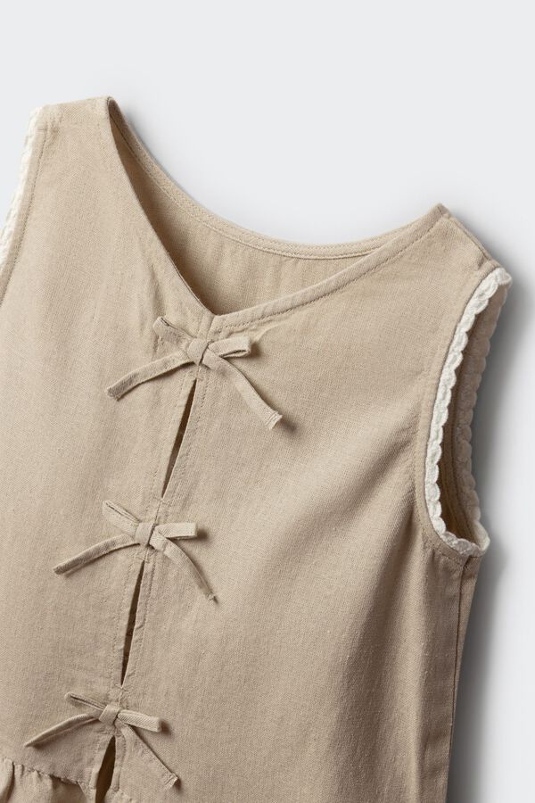 Springfield Kids Top od lana sa ma&scaron;nama za devojčice Bež