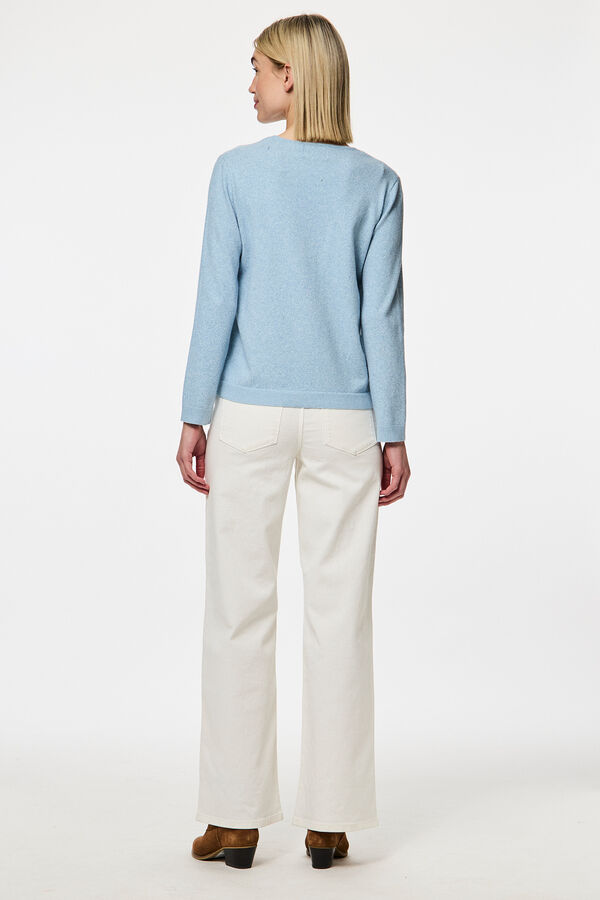 Pieces Jersey fino de punto azul