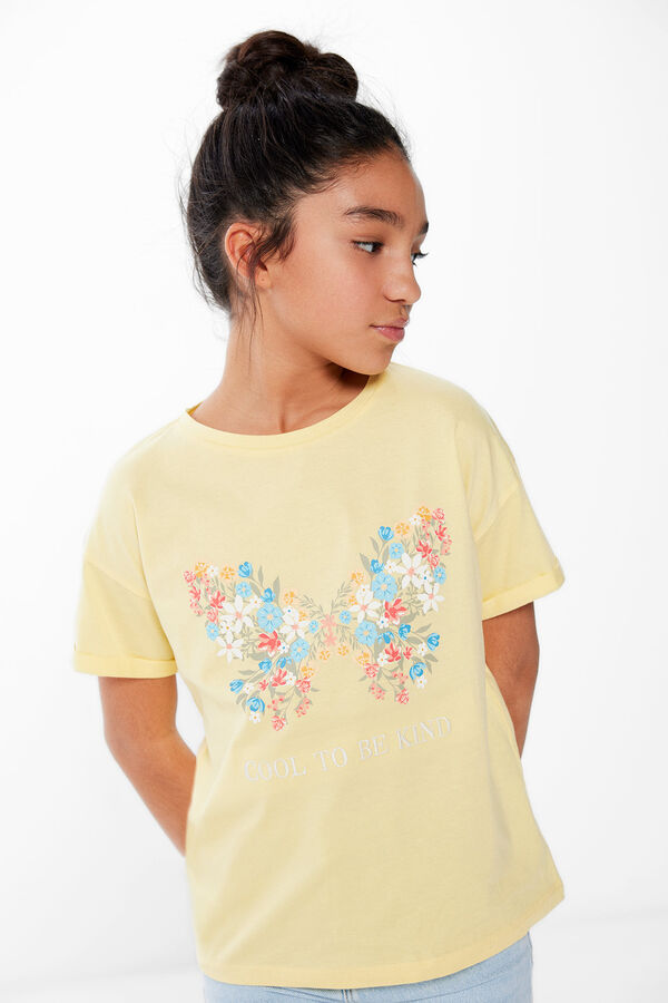 Springfield Girls' butterfly T-shirt Žuta