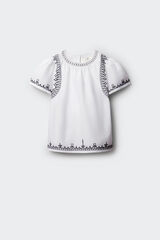 Springfield Kids Bela dečija vezena bluza Bela