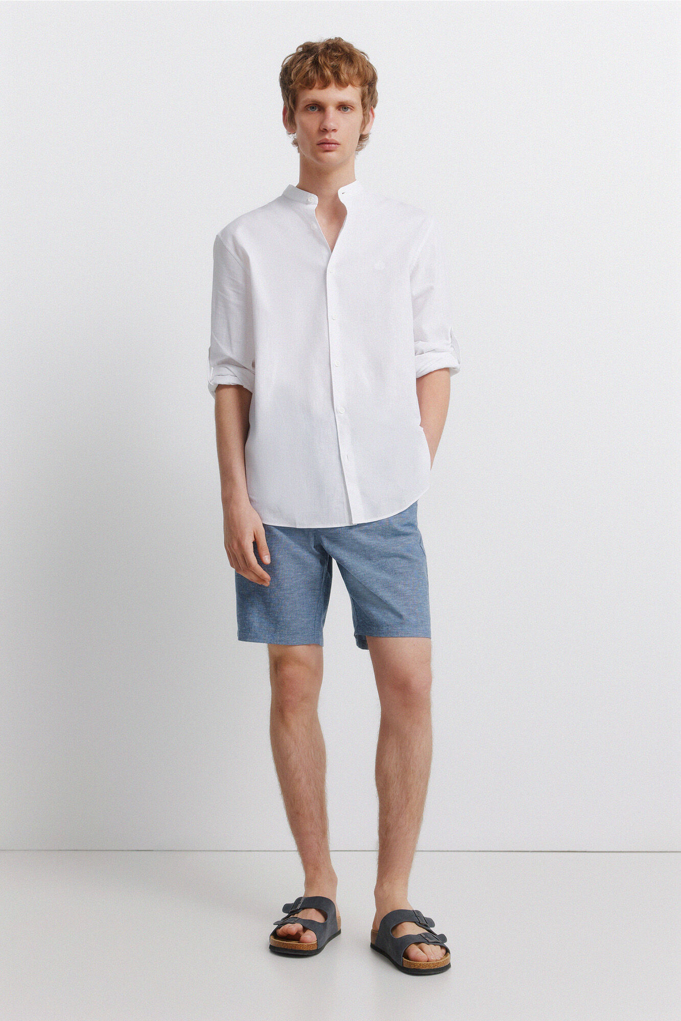 Springfield Bermude od lana, udobne, slim fit