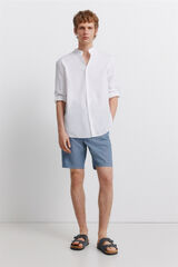 Springfield Bermude od lana, udobne, slim fit Plava