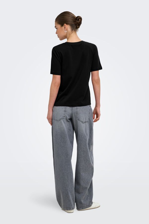 Only T-shirt de manga curta preto