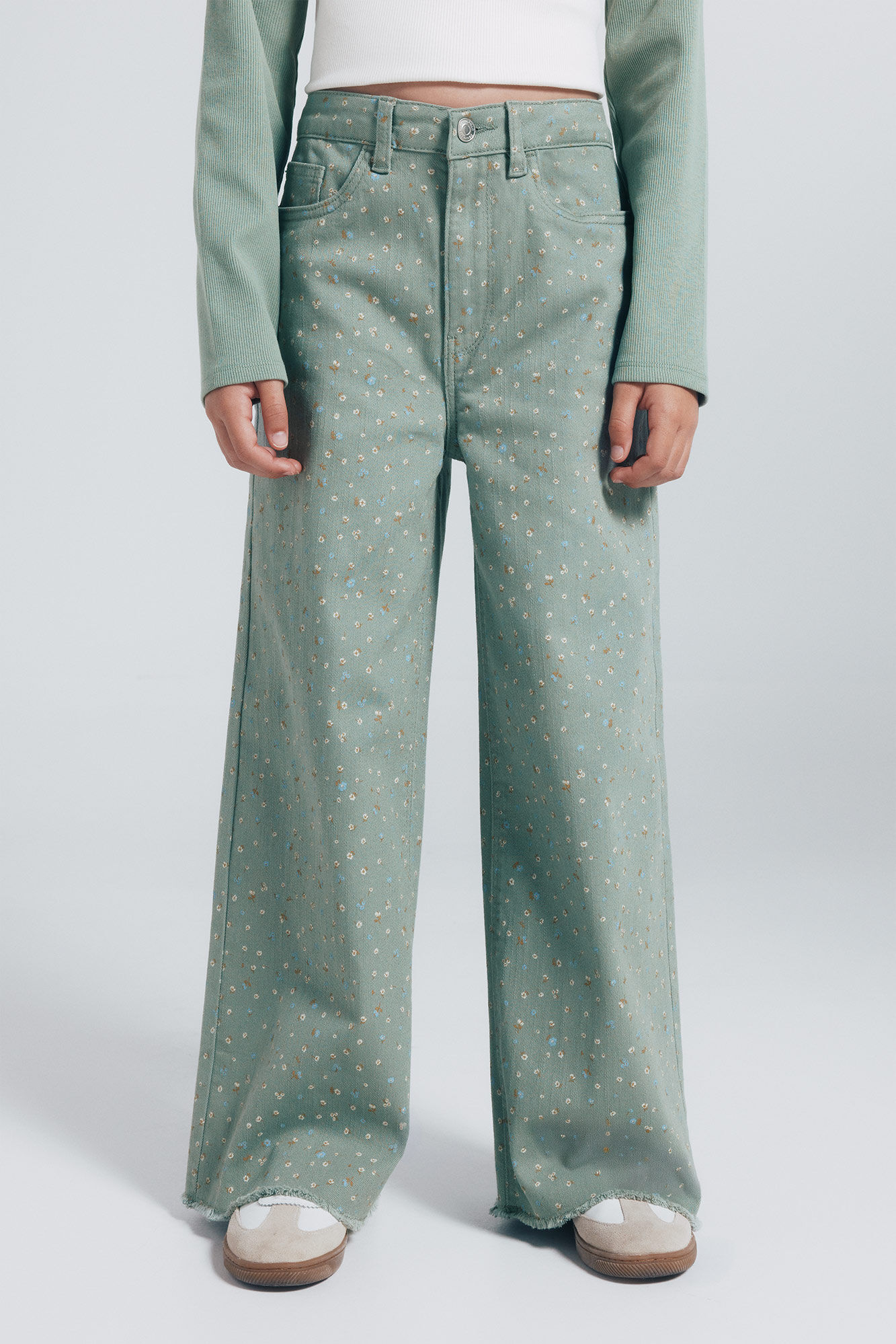 Springfield Kids Culotte pantalone sa cvetovima za devojčice