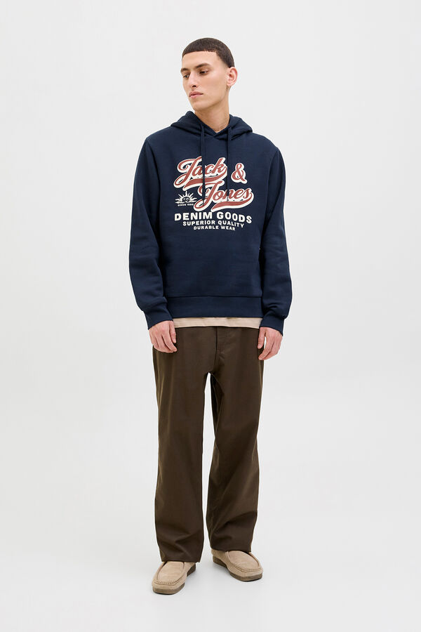 Jack & Jones Printed sweatshirt with hood k&eacute;k