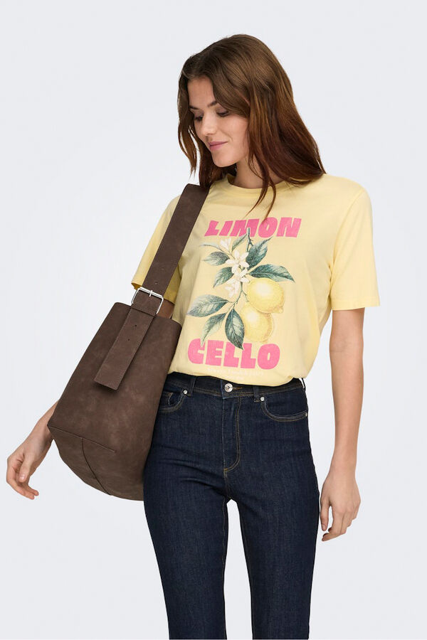Only Camiseta dibujo frontal amarillo