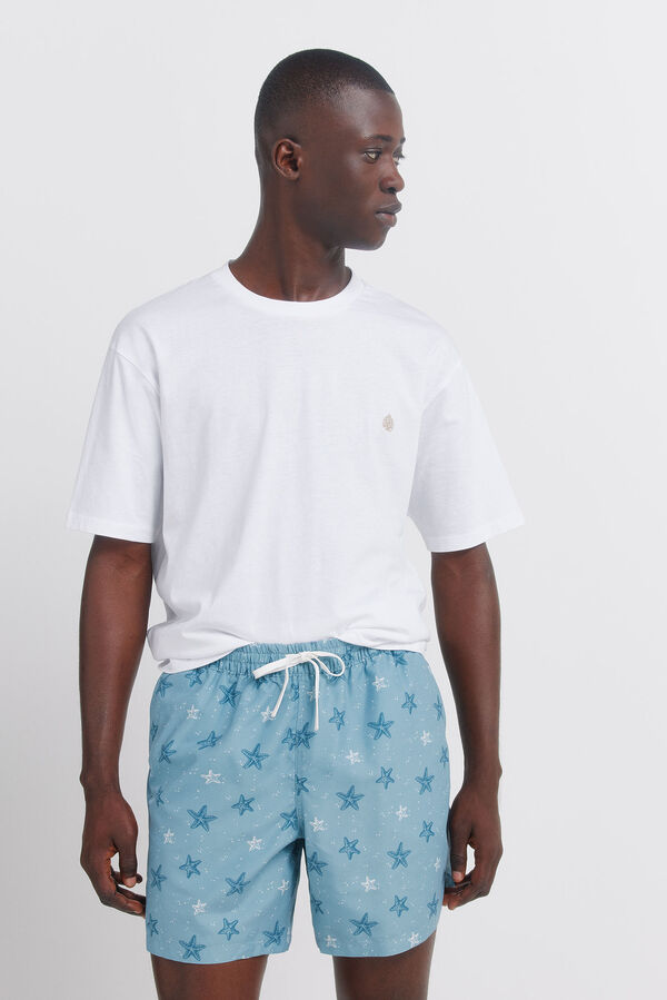 Springfield Ba&ntilde;ador estampado estrellas azul