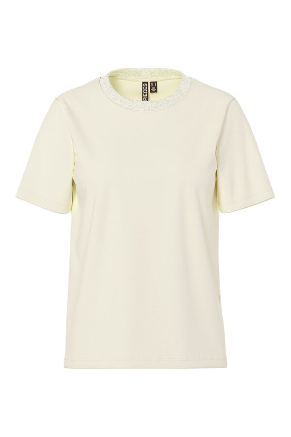 Pieces Camiseta lurex cuello gris