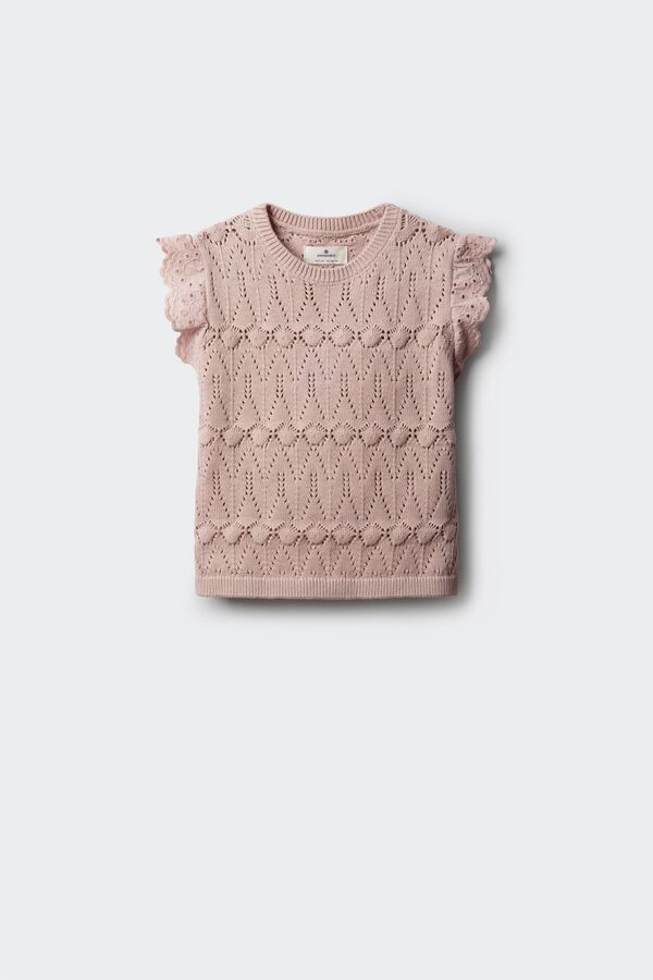 Springfield Kids Pleteni top sa karnerima za devojčice Roze