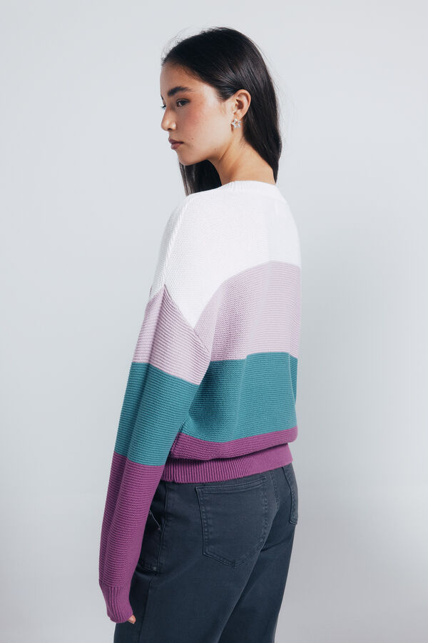 Springfield Jersey color block algod&oacute;n morado/lila