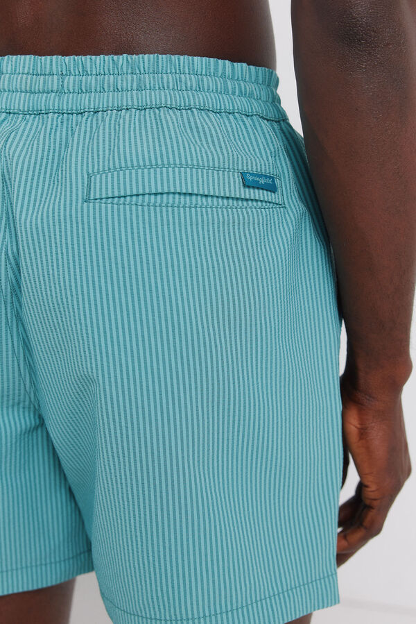 Springfield Kupaći kostim od seersucker tkanine na pruge Plava