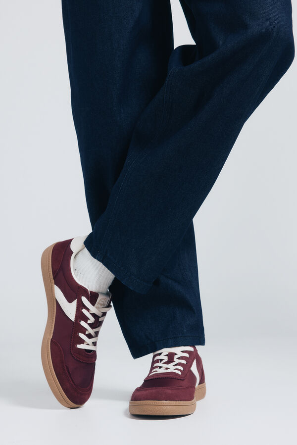 Springfield Zapatilla estilo retro burdeos