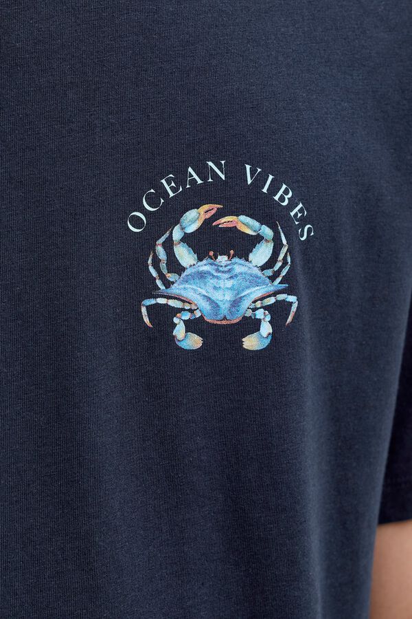 Jack & Jones Camiseta loose fit algod&oacute;n azul