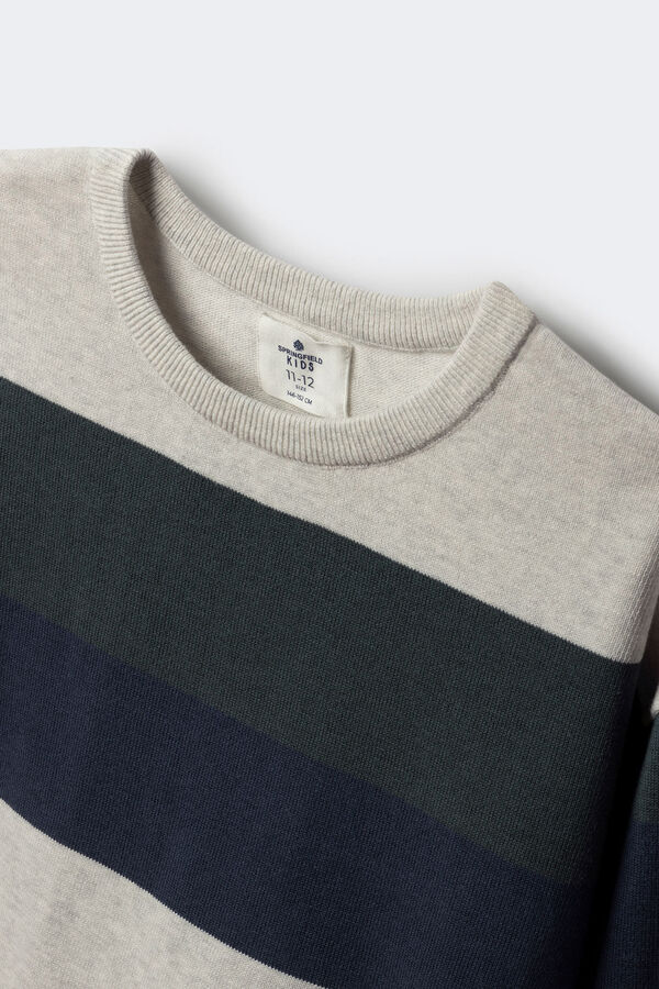 Springfield Kids Basic striped sweater for boys Zelena