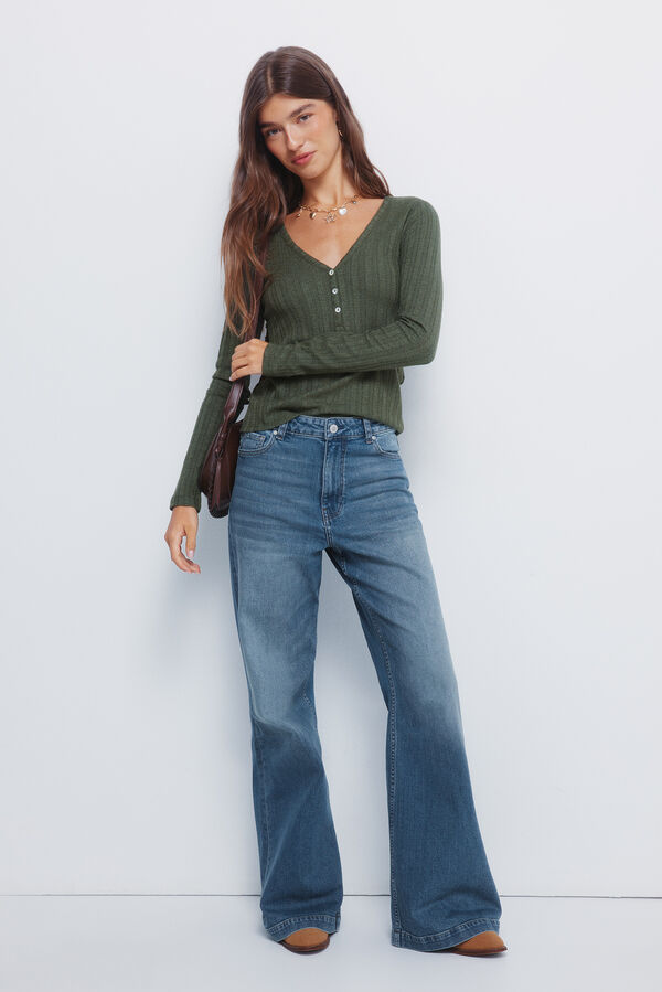 Springfield Pletena majica sa pekarskim pleten Kaki