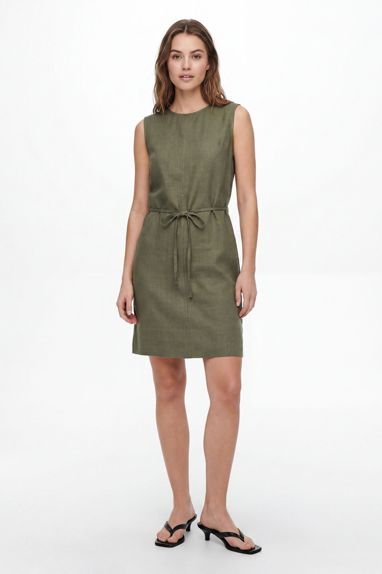 Pieces Vestido corto de lino sin mangas