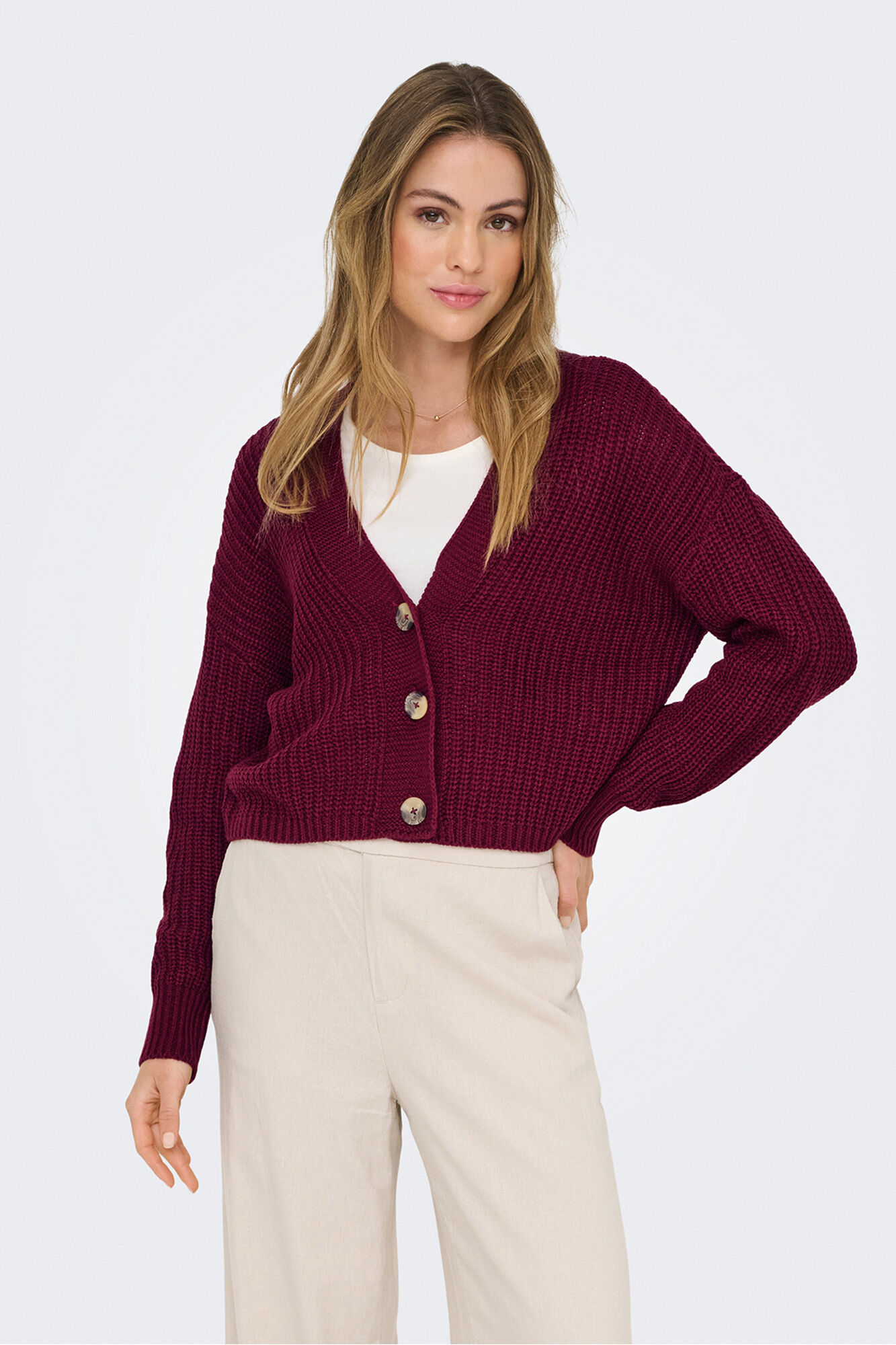 Only C&aacute;rdigan cierre de botones