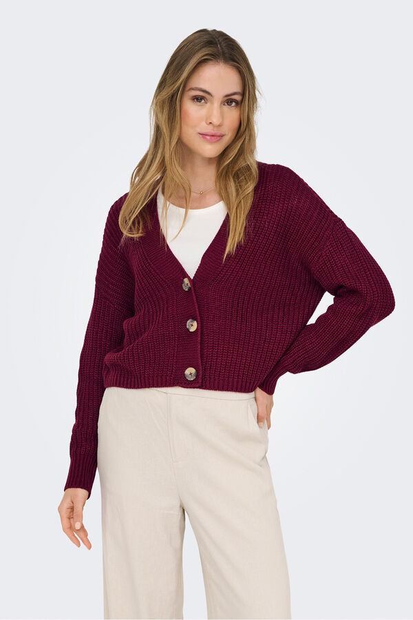 Only C&aacute;rdigan cierre de botones morado/lila