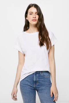 Springfield T-shirt lisa manga croché branco