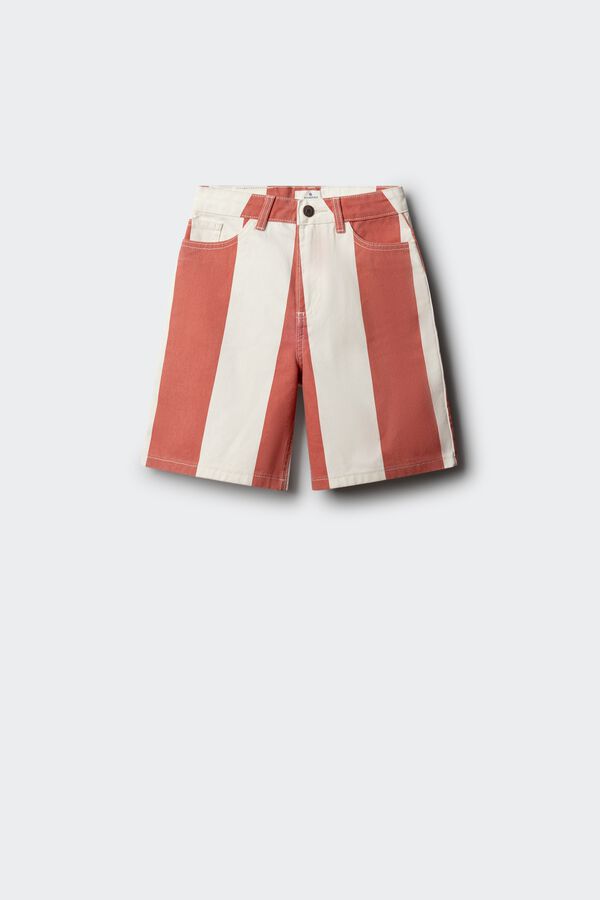 Springfield Kids Crvene bermude na pruge za dečake Koralna