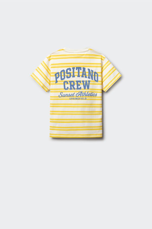 Springfield Kids Majica kratkih rukava sa vertikalnim prugama za dečake Žuta