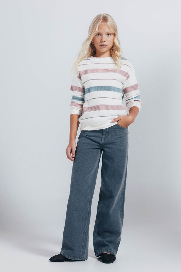 Springfield Kids Džemper za devojčice na pruge Roze