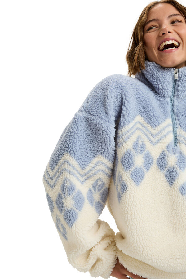 Roxy Mountain Story - Polar con media cremallera para mujer blanco