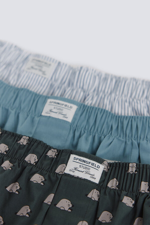 Springfield Pakovanje od 3 komada mu&scaron;kih gaća sa tufnama Tirkizna