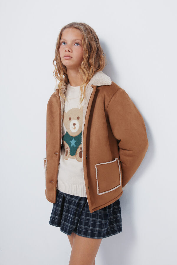 Springfield Kids Dvostrana devojčica jakna Braon