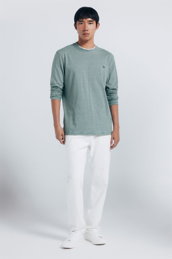 Springfield Majica dugi rukav sa dvostrukim mikroprugama Zelena