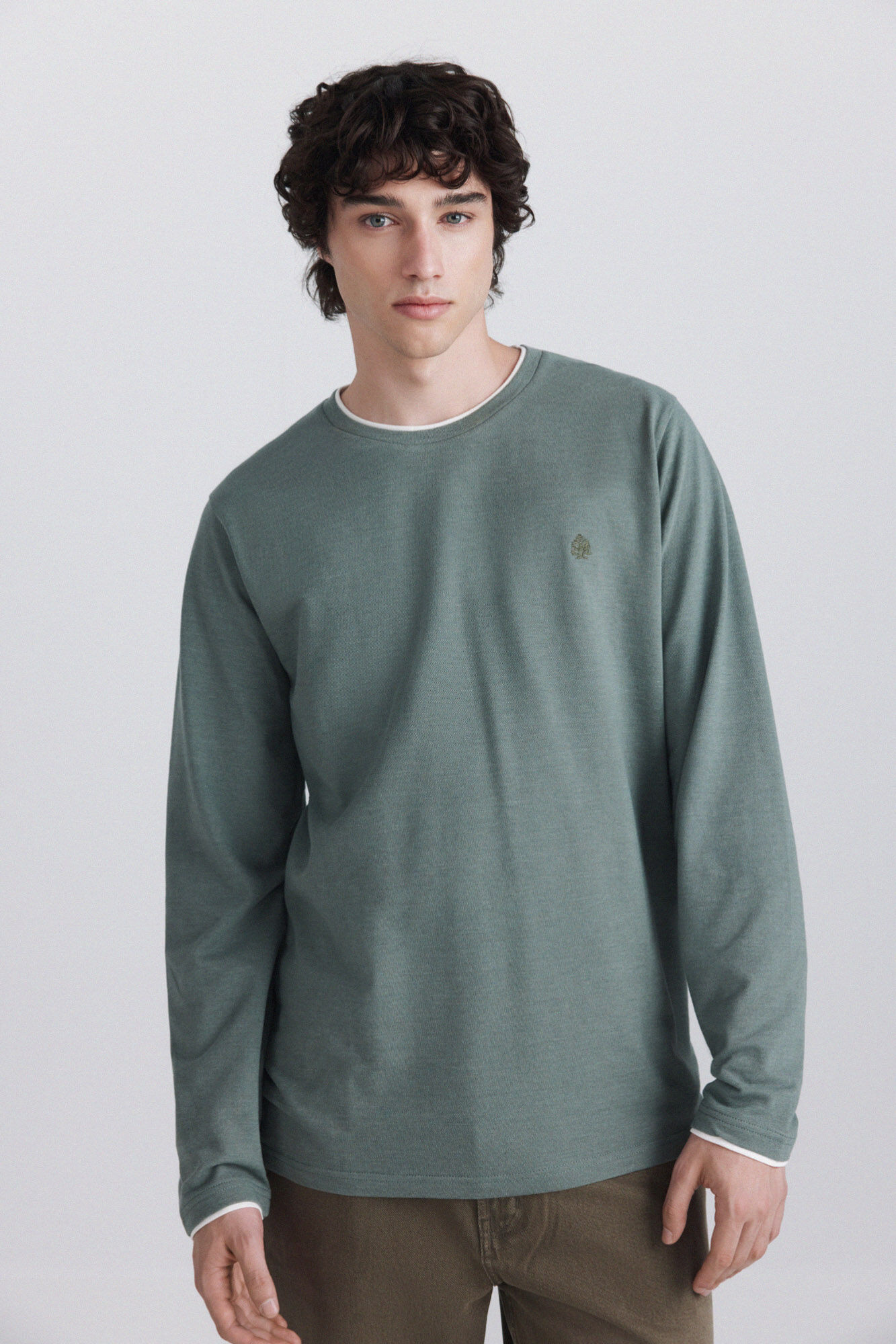 Springfield Camiseta manga larga doble cuello melange