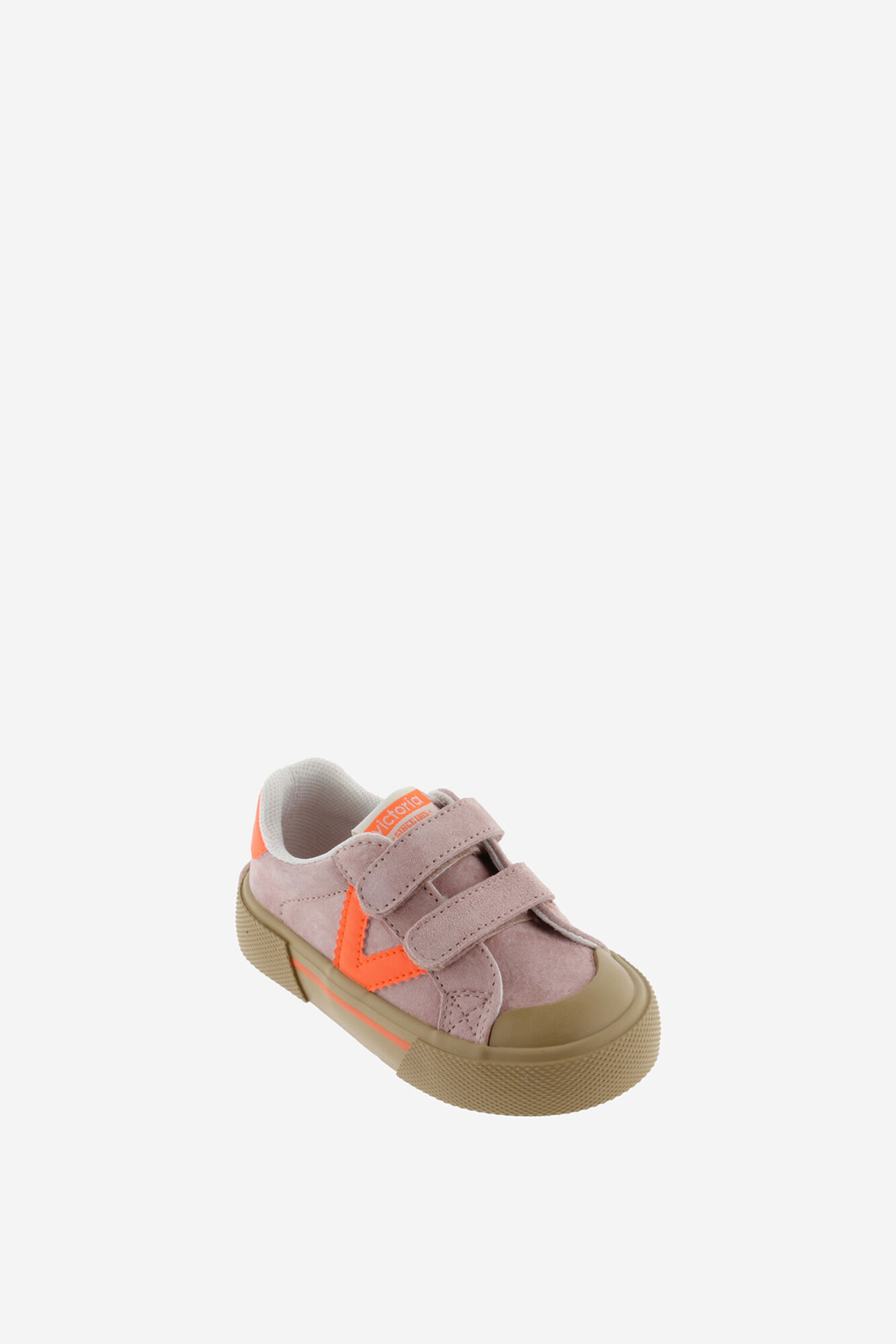 Victoria Kids Zapatillas deportivas de ni&ntilde;os de serraje con piezas de color en contraste y tiras adherentes