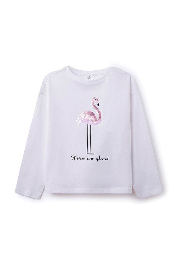 Springfield T-shirt flamingo menina branco