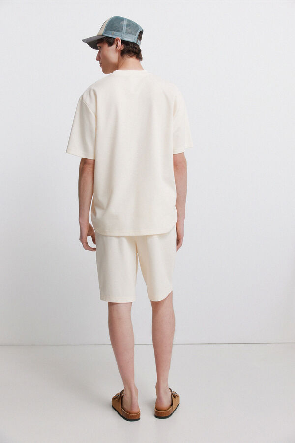 Springfield Bermude od vafl tkanja Bež