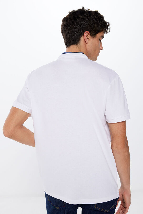 Springfield Polo piqué cuello mao slim fit blanco