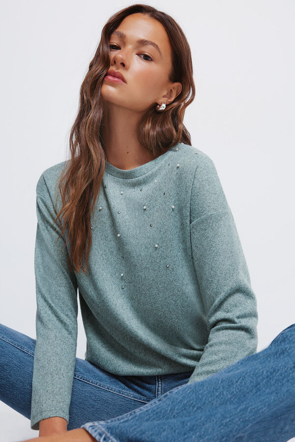 Springfield Positioned studded T-shirt green