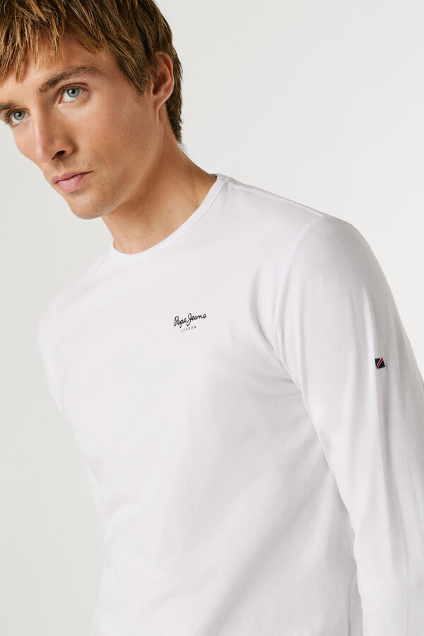 Pepe Jeans T-shirt manga comprida slim branco