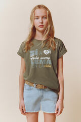 Springfield Kids Camiseta "S&iacute; a todo como lema en la vida" kaki
