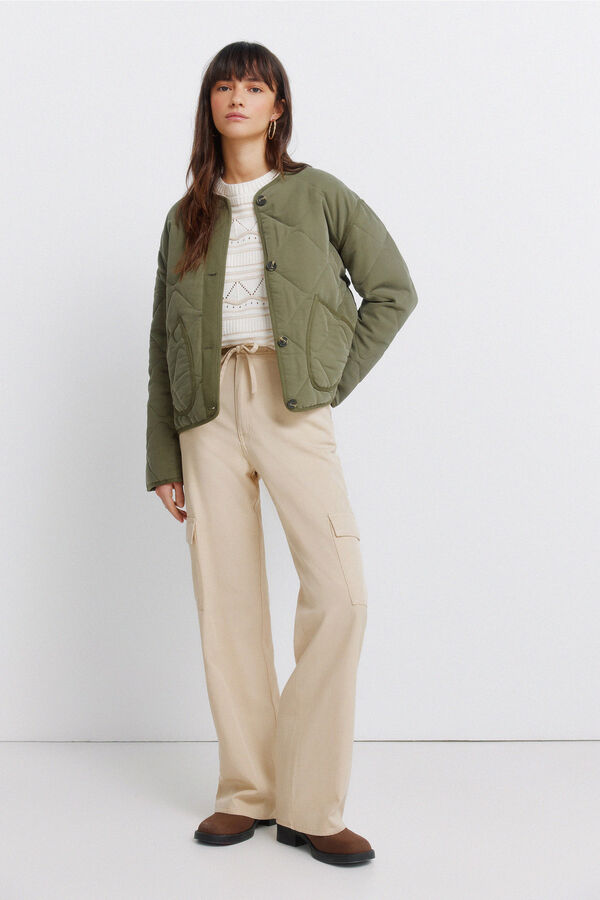 Springfield Pointelle pleteni džemper Print