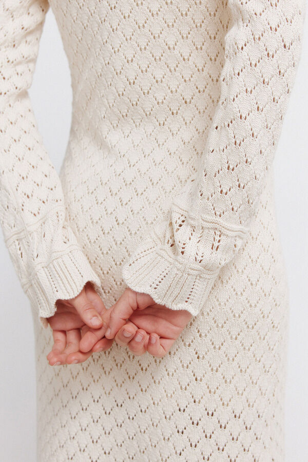 Springfield Midi haljina od pointelle tkanja Bež