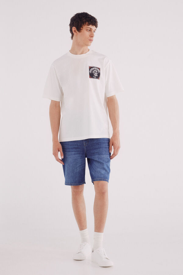 Springfield T-shirt Skull Mex Hat bege