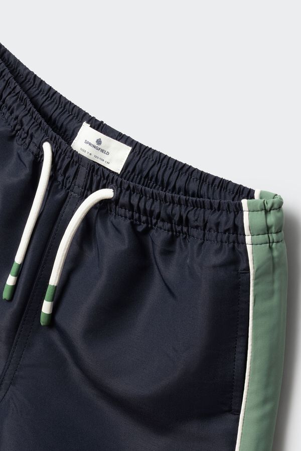 Springfield Kids Dečiji kupaći kostim sa kontrastnim detaljima Plava