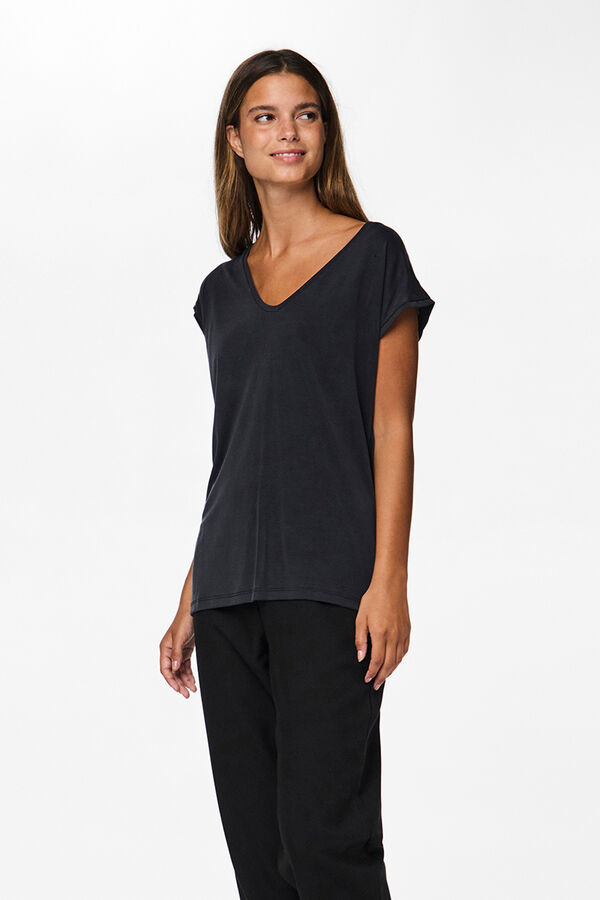 Pieces Cool V T-shirt black