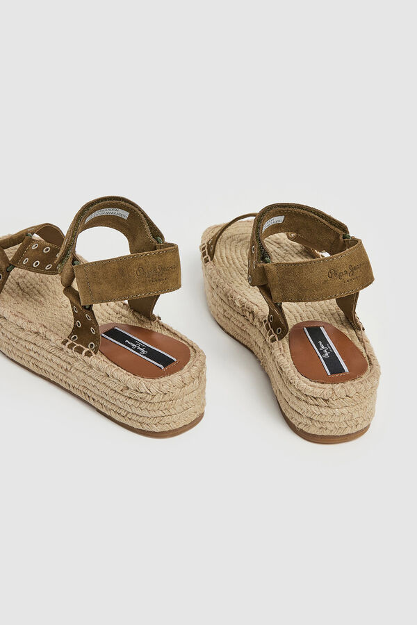 Springfield Suede wedge sandals | Pepe Jeans green