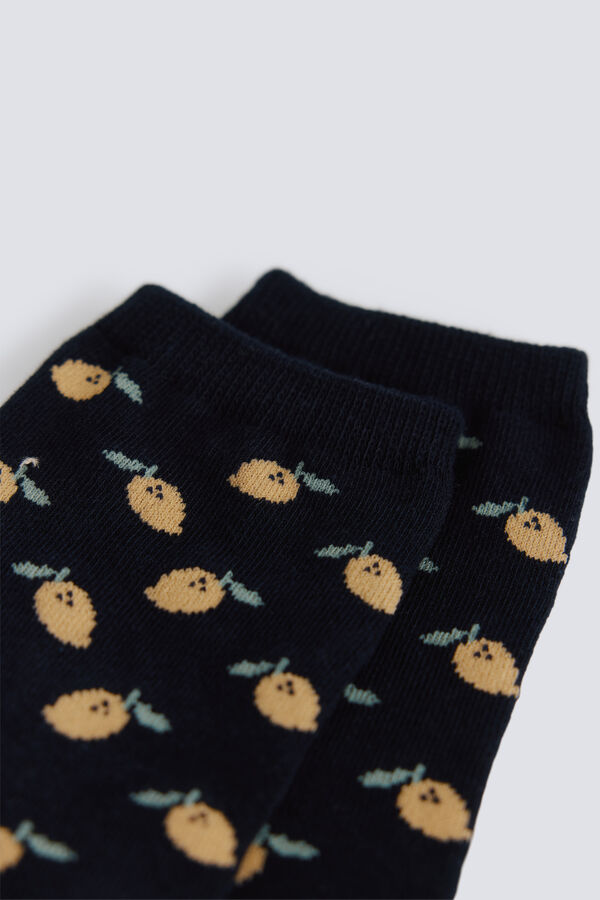 Springfield Duge čarape sa limunima Plava