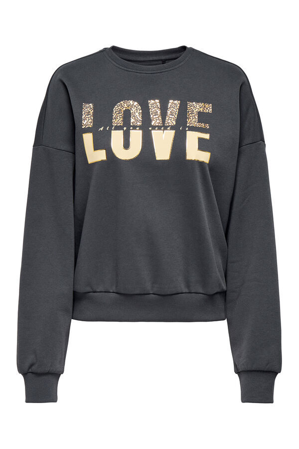 Only Sweatshirt com estampa animal cinzento