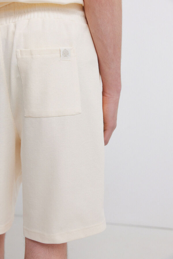 Springfield Bermude od vafl tkanja Bež