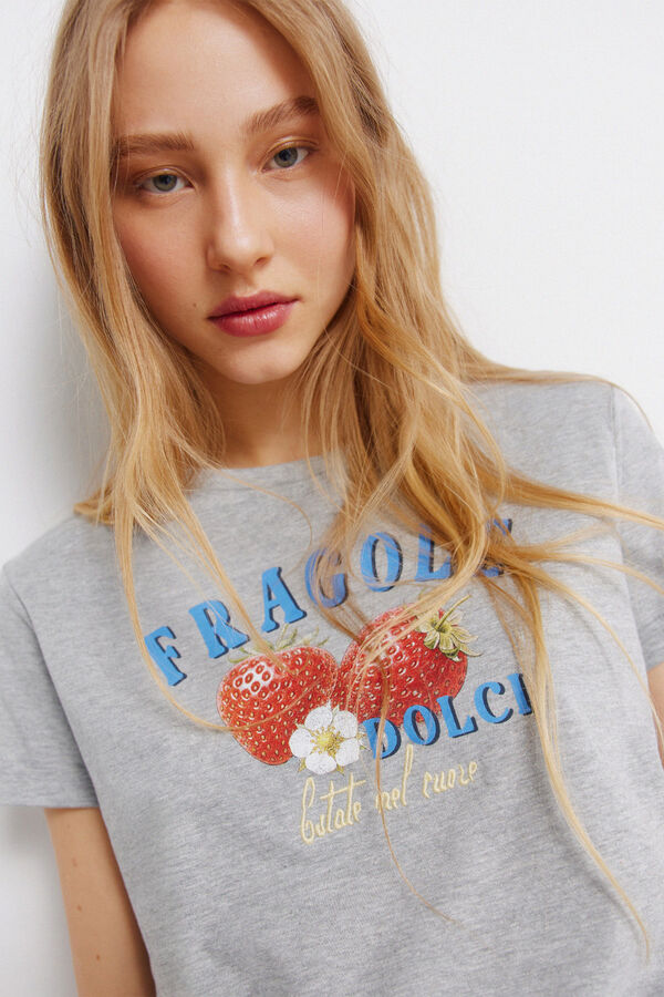 Springfield Majica sa printom voća Siva